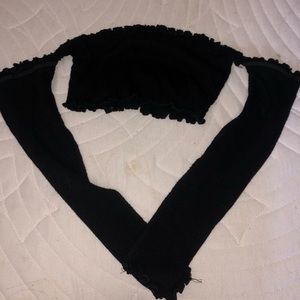 a tube top with sleeves